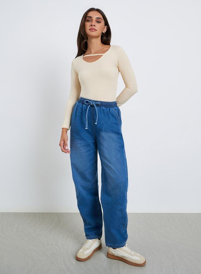 ستايلي بلوزة بأكمام طويلة بقصة غير متماثلة - Image 2